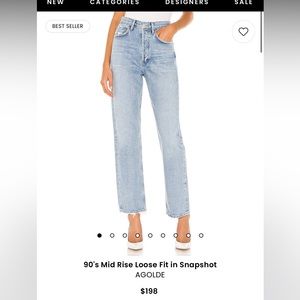 Agolde 90s mid rise pinch waist